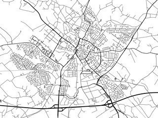 Vector road map of the city of  Doetinchem in the Netherlands on a white background.