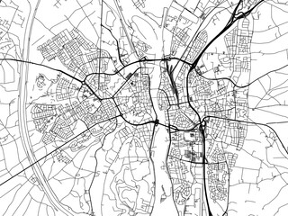 Vector road map of the city of  Maastricht in the Netherlands on a white background.