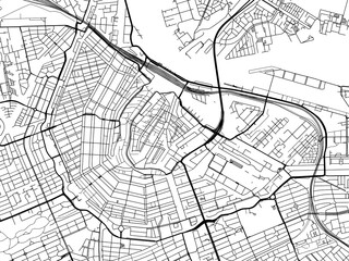 Fototapeta na wymiar Vector road map of the city of Amsterdam Centrum in the Netherlands on a white background.