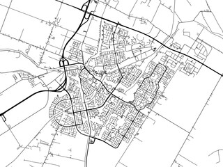 Vector road map of the city of  Purmerend in the Netherlands on a white background.