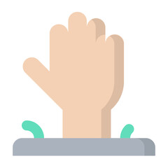Zombie Hand Flat Icon