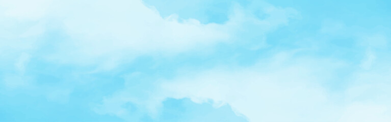 blue sky with white clouds in sunny weather .Blue Sky vector .White cumulus clouds formation in blue sky .blue water surface background .Panorama.	