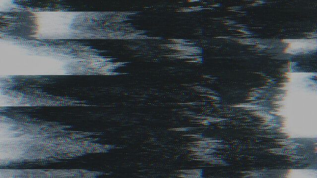 Glitch noise static television VFX. Visual video effects stripes background, CRT tv screen no signal glitch effect