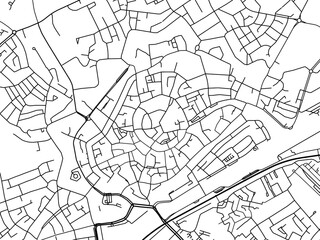Vector road map of the city of  Middelburg Centrum in the Netherlands on a white background.