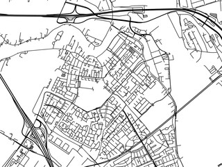 Vector road map of the city of  Hendrik-Ido-Ambacht in the Netherlands on a white background.