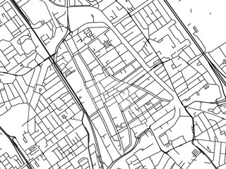 Vector road map of the city of  Delft Centrum in the Netherlands on a white background.