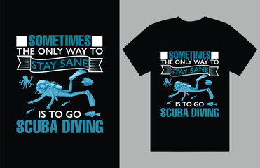 Scuba T Shirt Design Diving  graphic t shirt