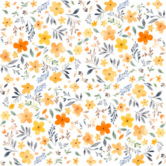 Seamless watercolour flower pattern. Tiny flowers for wallpaper, wrapping paper, party decorations, fabric
