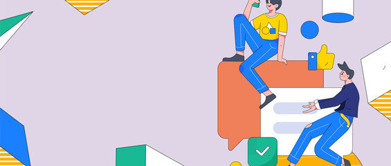 Business People Flat Vector Concept Operation Hand Drawn Illustration
