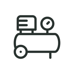Air compressor isolated icon, portable horizontal electric air compressor vector icon with editable stroke