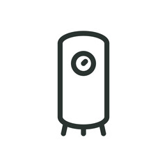 Vertical air receiver isolated icon, pressure vessel with manometer vector icon with editable stroke