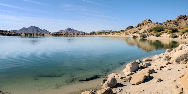 Tranquil Waters of Saguaro Lake,