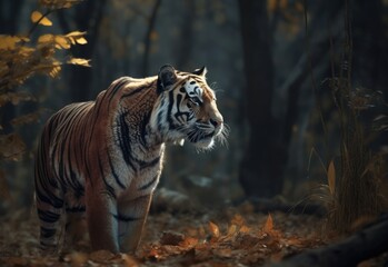 Fototapeta na wymiar tiger in the jungle