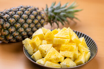 Slice cut of the fresh pineapple