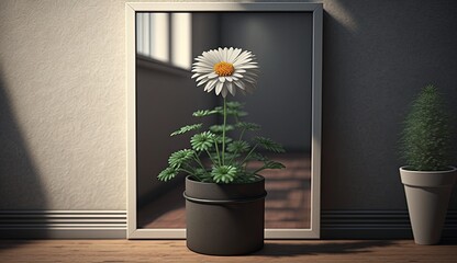 flower in a pot with premium background