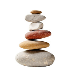 balance stones or Sea stones cut out transparent background, PNG ,Generative AI