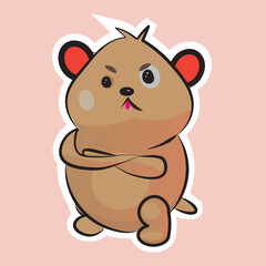 Obraz na płótnie Canvas Angry Hamster Sticker