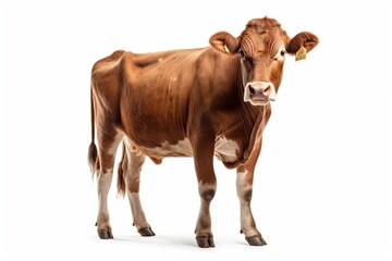 Standing Cow on an Isolated White Background