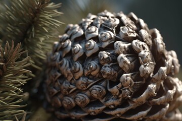 A close-up of a natural object, such as a pinecone or seed pod, with unique and intricate details, Generative AI