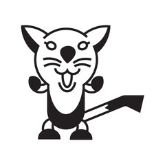 The little cat is lively and full of energy