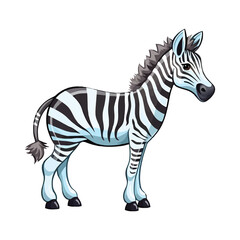 Fototapeta na wymiar Quirky Zebra: Playful 2D Illustration of a Charming Trotting Beauty