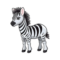 Quirky Zebra: Playful 2D Illustration of a Charming Trotting Beauty