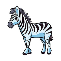 Quirky Zebra: Playful 2D Illustration of a Charming Trotting Beauty