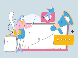 Business People Flat Vector Concept Operation Hand Drawn Illustration
