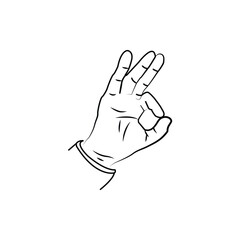 hand making gestures OK line eps10.