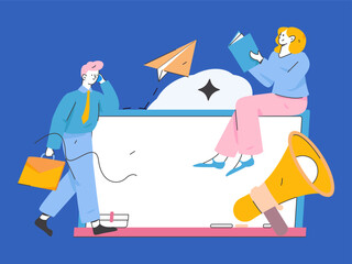 Business People Flat Vector Concept Operation Hand Drawn Illustration
