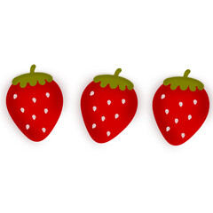 strawberries on white background