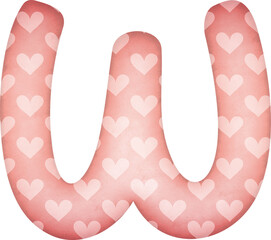 Love hearts letter W