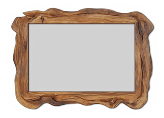 Empty photo frame from wood isolated on white background with clipping path