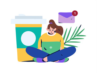 Business People Flat Vector Concept Operation Hand Drawn Illustration
