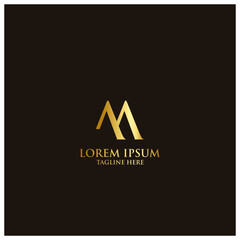 Luxury creative golden color logo design, Letter Logo vector, Creative icon, modern logos, professional black background  golden color logo