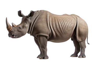 Poster African black rhinoceros isolated on white. © tiero