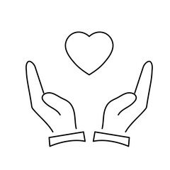 Hands holding heart icon. Line icon Love icon. Flat and line icon - Vector icon