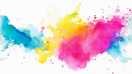 Abstract watercolor background, Colorful gradient of watercolor splash blot and blobs isolated on white background, Multicolored splash watercolor template, Generative Ai, 