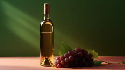 Obraz premium Bottle of wine with grapes near-by