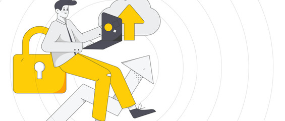 Business People Flat Vector Concept Operation Hand Drawn Illustration
