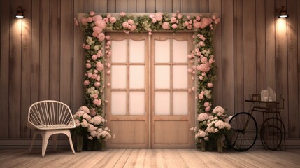 Romantic Front Store Wall Backdrop