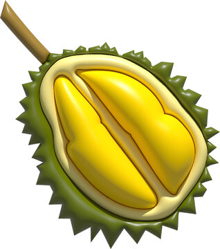 durian fruit cut open yellow green clip art preview