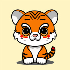 Playful Tiger Cartoon Character vector a vector for Illustrations and Designs