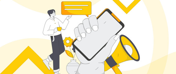 Business People Flat Vector Concept Operation Hand Drawn Illustration
