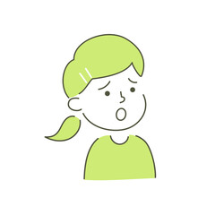 girl, child, kid, sad, anxiety, worry, uneasy, anxious, feel nervous, concern, vector, illustration
