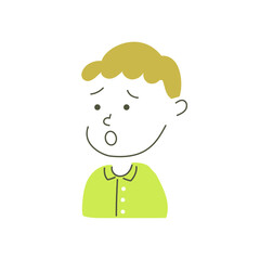 boy, child, kid, sad, anxiety, worry, uneasy, anxious, feel nervous, concern, vector, illustration