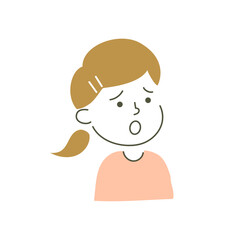 girl, child, kid, sad, anxiety, worry, uneasy, anxious, feel nervous, concern, vector, illustration