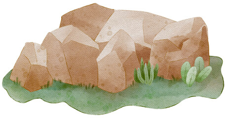 Stones in the green grass
