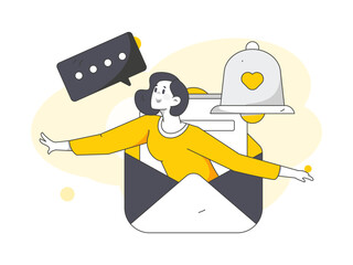 Business People Flat Vector Concept Operation Hand Drawn Illustration
