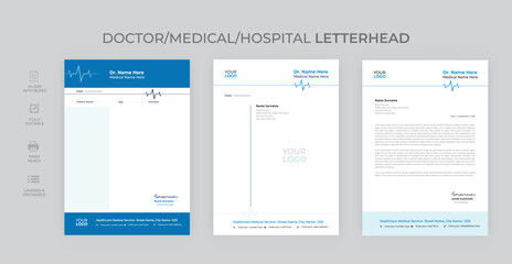 Medical Prescription Template. Healthcare pad doctors letterhead design. pharmacy and hospital vector paper blank sheet, medical prescription.